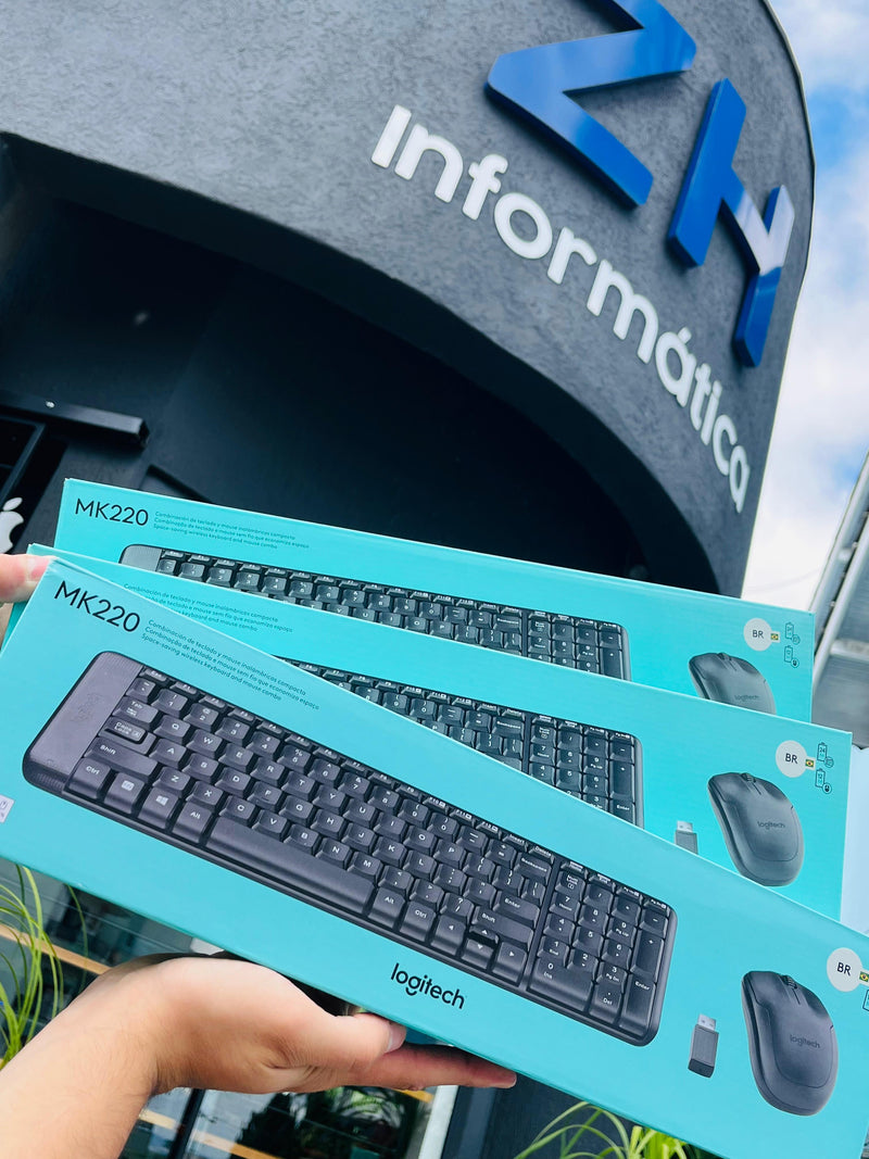 Kit Teclado e Mouse Sem Fio Logitech MK220 – Compacto, Confiável e Sem Fios