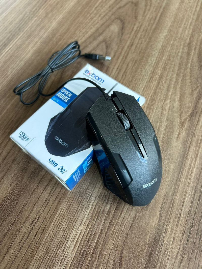 Mouse Óptico com Fio Exbom