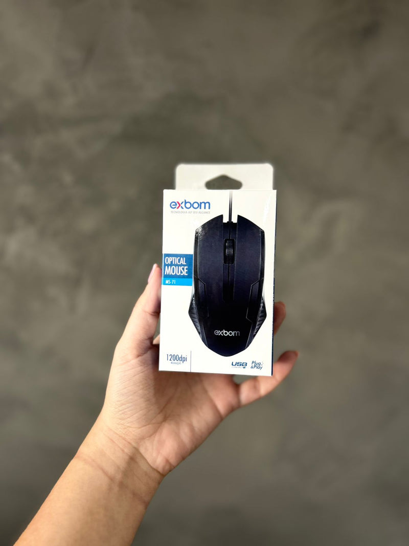 Mouse Óptico com Fio Exbom