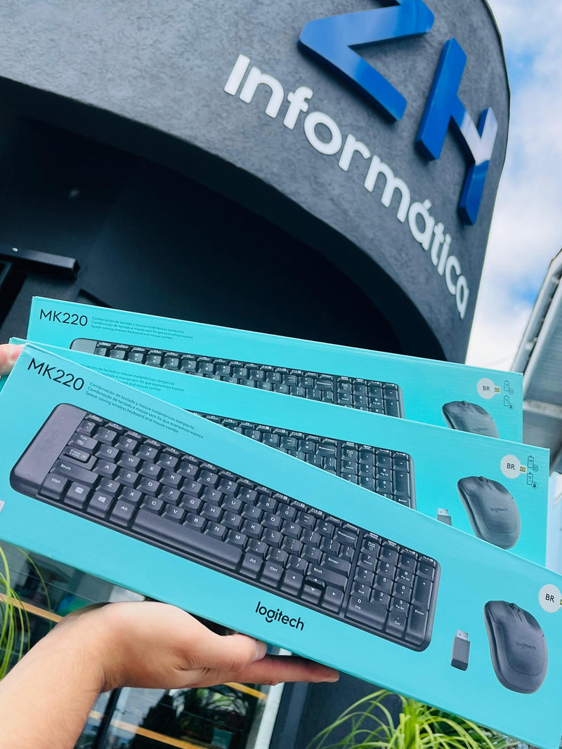 Kit Teclado e Mouse Sem Fio Logitech MK220 – Compacto, Confiável e Sem Fios